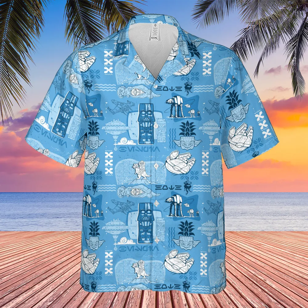 Dark Side Star Wars Tiki Shack Hawaiian Shirt - 4