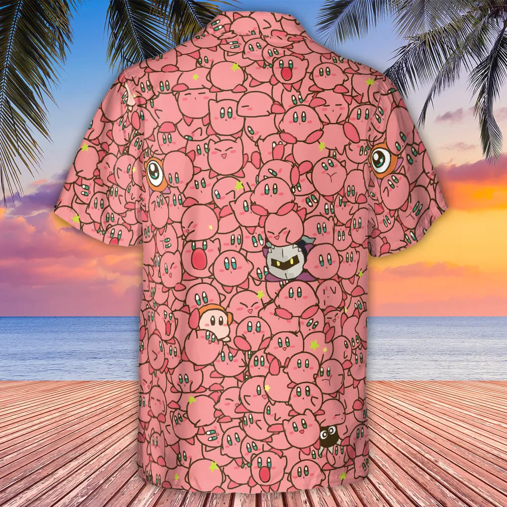 Cute Kirby Waddle Doo Bandana Waddle Dee Meta Knight Kirby's Characters Hawaiian Shirt - 4