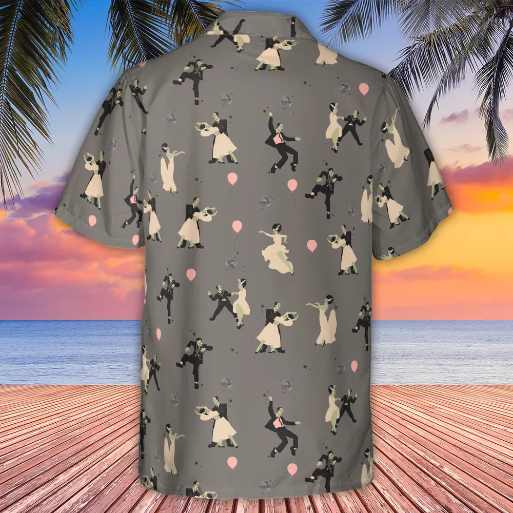Dirty Dancing Frankenstein and Bride of Frankenstein Hawaiian Shirt - 3