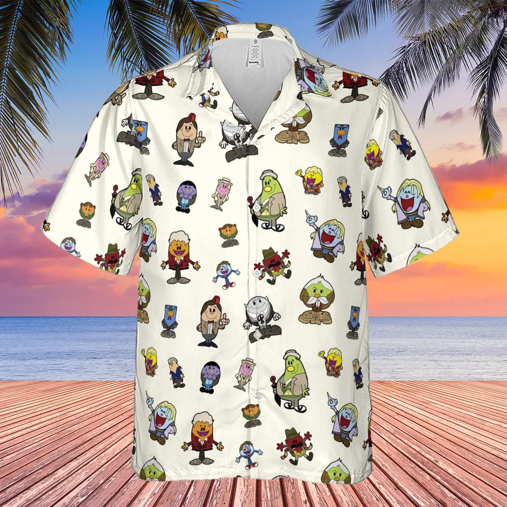 Doctor Who and Mr Men Pattern Hawaiian Shirt - 4