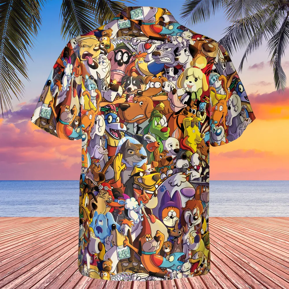 Dogs From Famous Cartoons Hawaiian Shirt - 3