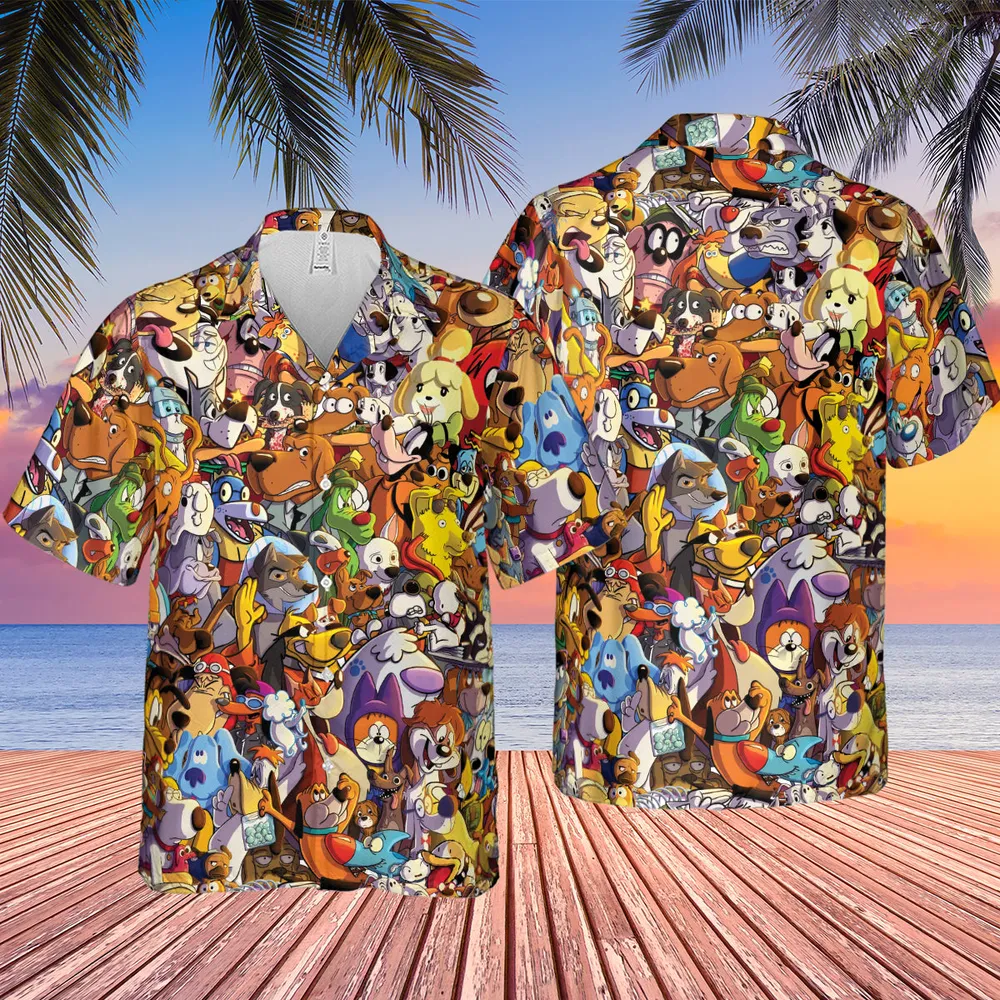 Dogs From Famous Cartoons Hawaiian Shirt - 2