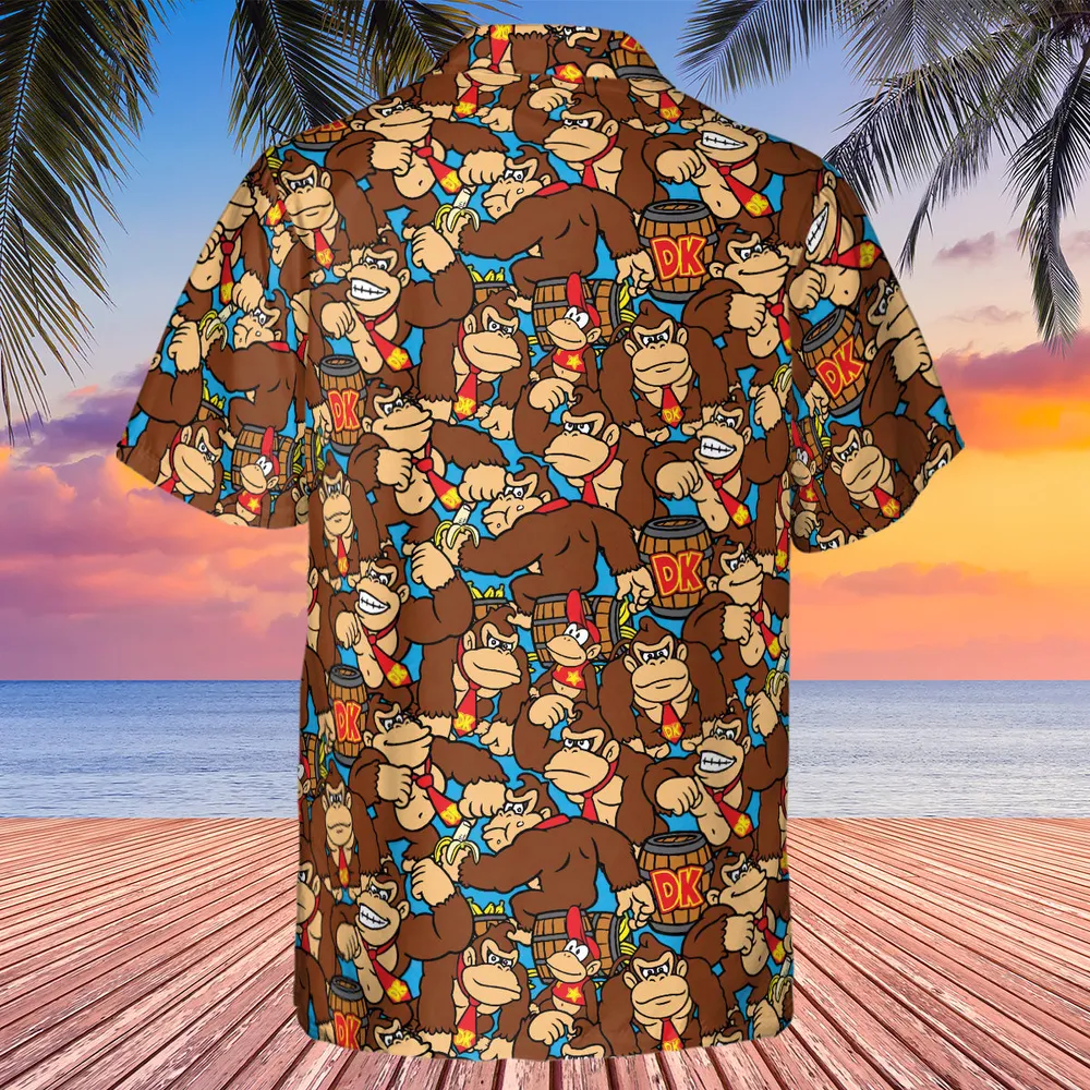 Donkey Kong Pattern Hawaiian Shirt - 2