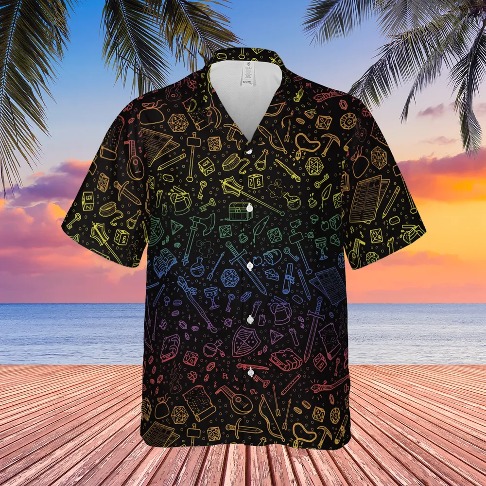 DnD Tabletop RPG Pattern Hawaiian Shirt - 2