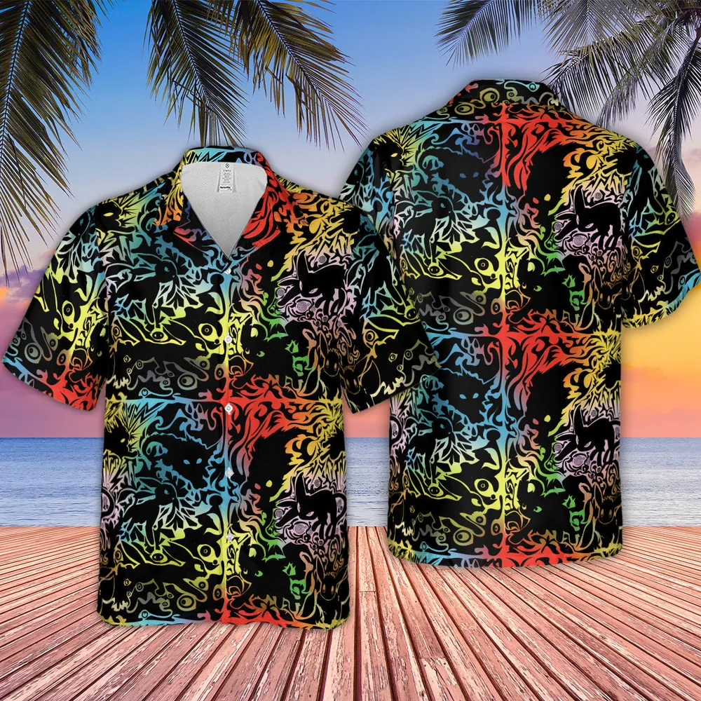 Eevee Pokemon Black Hawaiian Shirt - 2