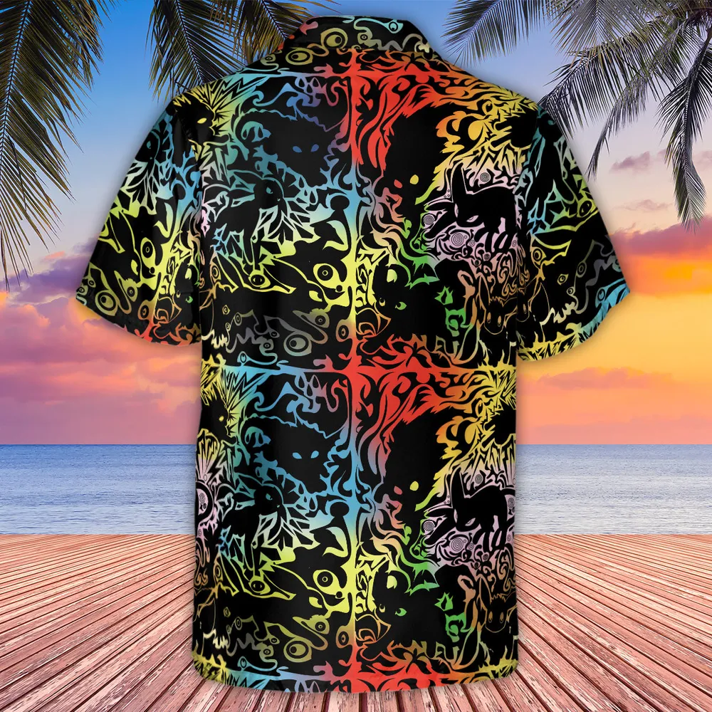 Eevee Pokemon Black Hawaiian Shirt - 3