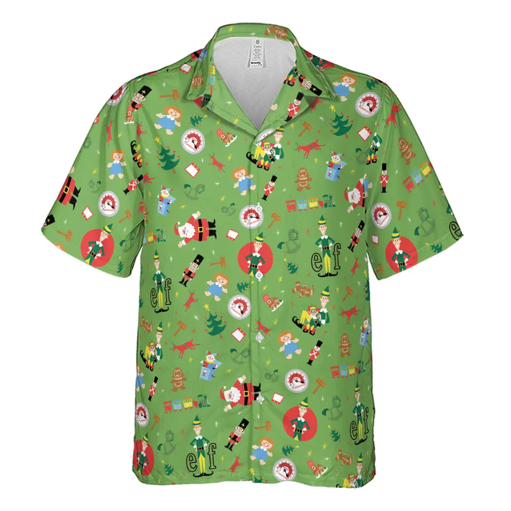 ELF Christmas Pattern Hawaiian Shirt - 4