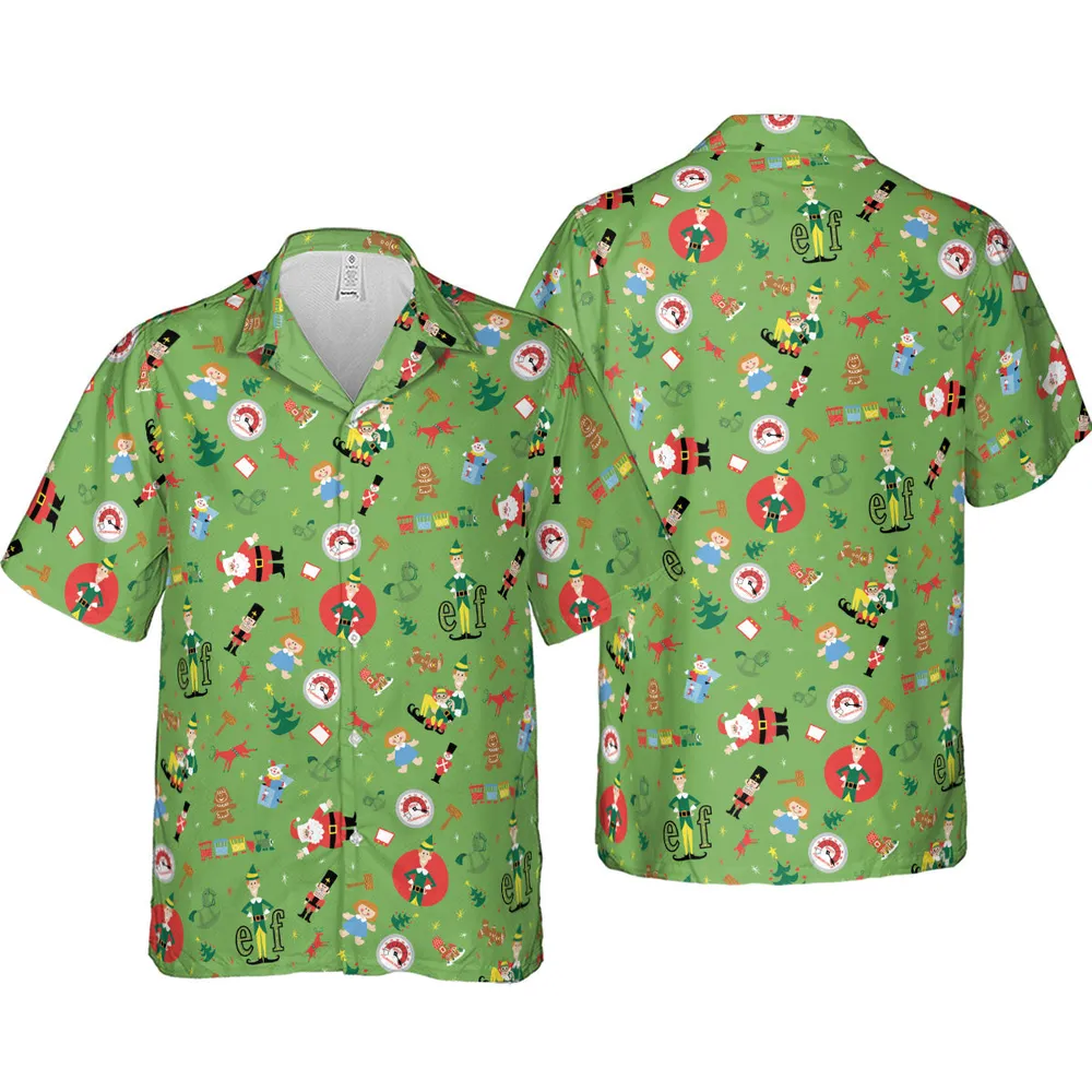 ELF Christmas Pattern Hawaiian Shirt - 3