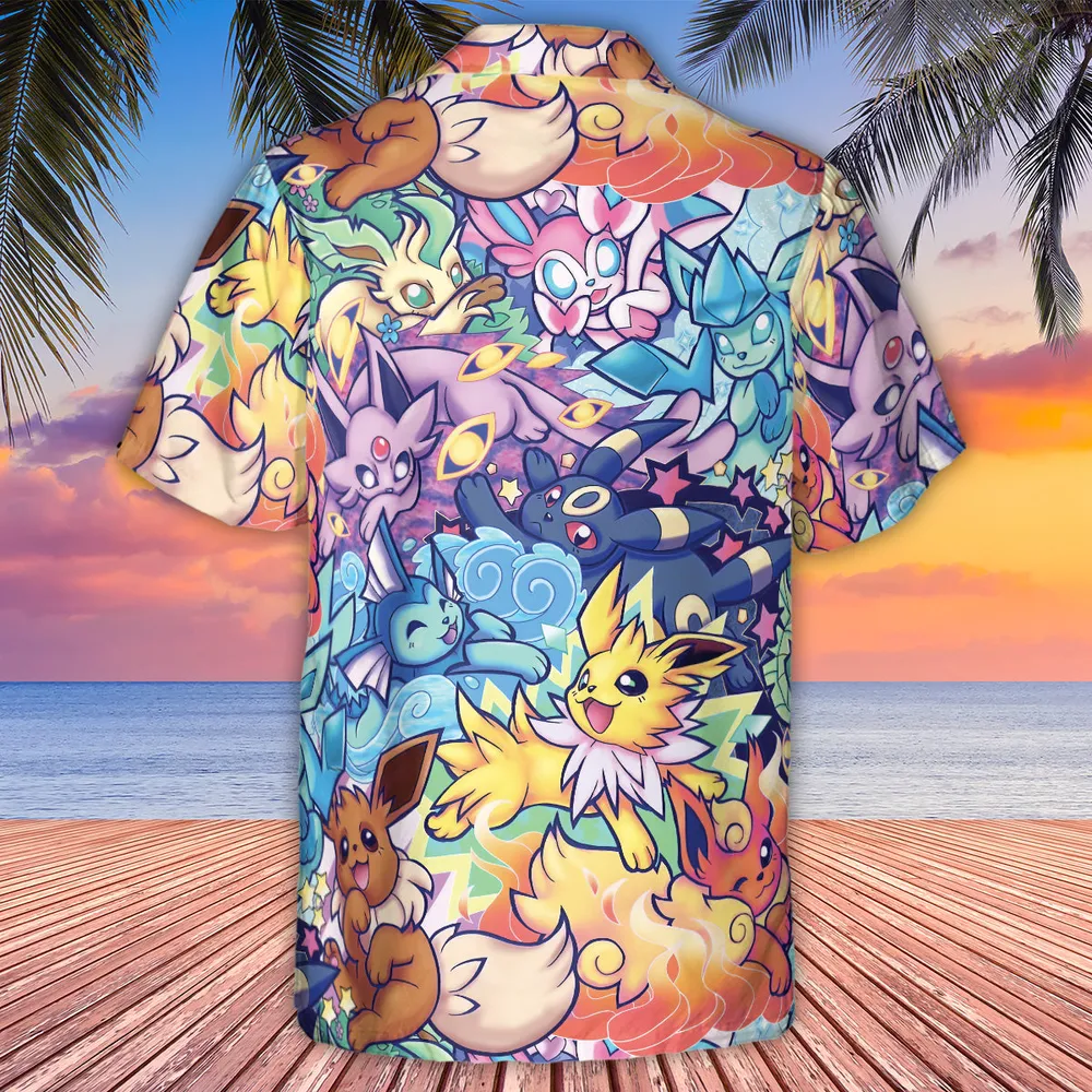 Evolutionary line of Eevee Pokemon Hawaiian Shirt - 3