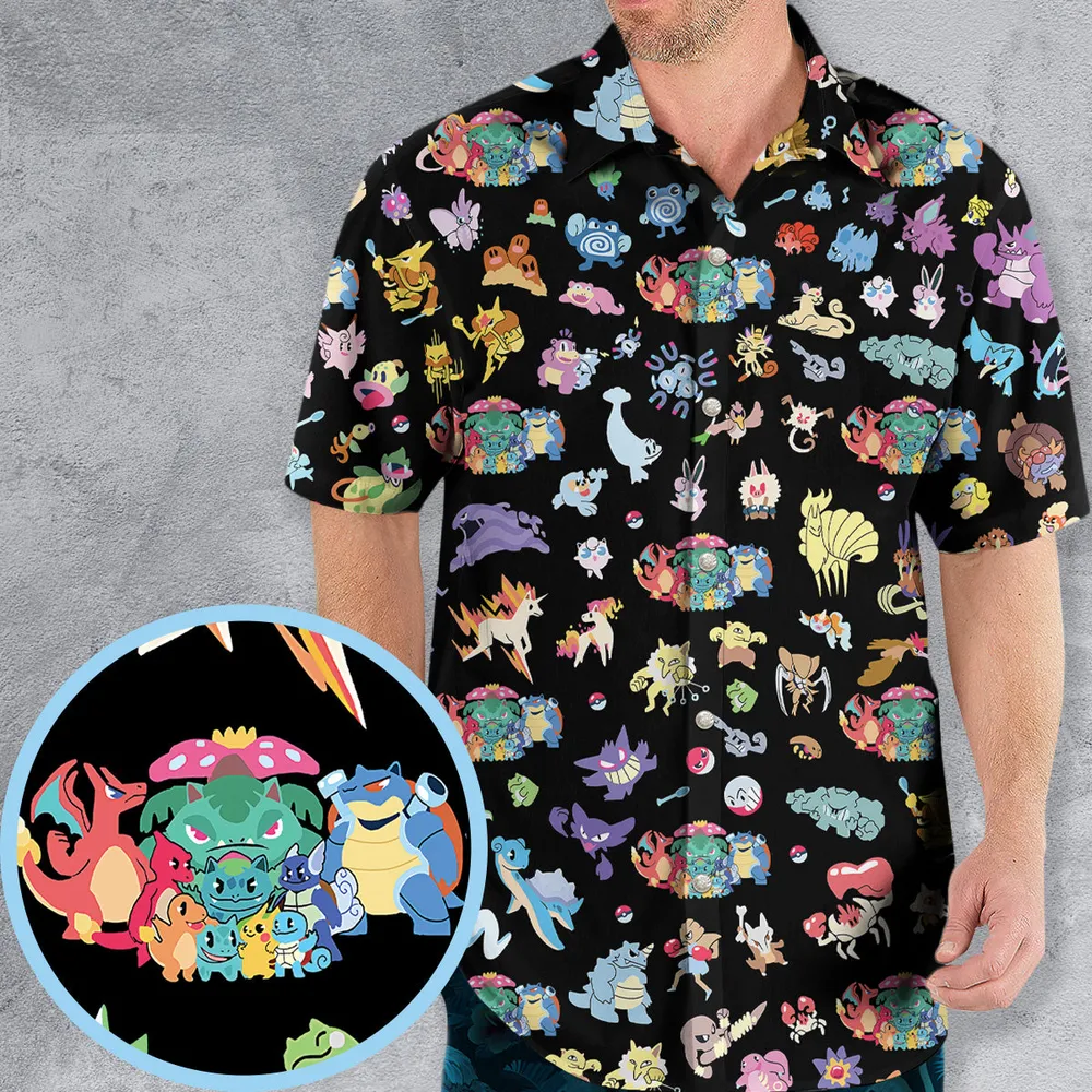 Fairy Pokemon Pattern Hawaiian Shirt - 5
