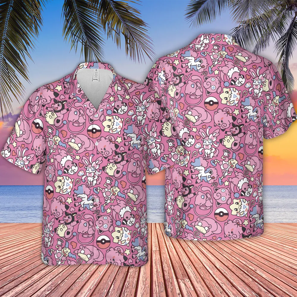 Fairy Pokemon Pattern Hawaiian Shirt - 2