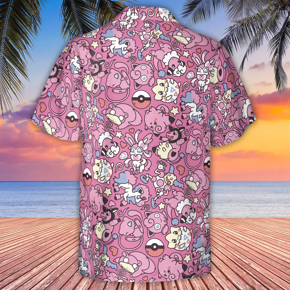 Fairy Pokemon Pattern Hawaiian Shirt - 3