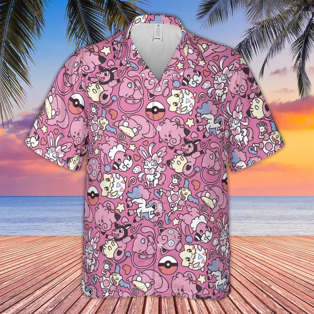 Fairy Pokemon Pattern Hawaiian Shirt - 4