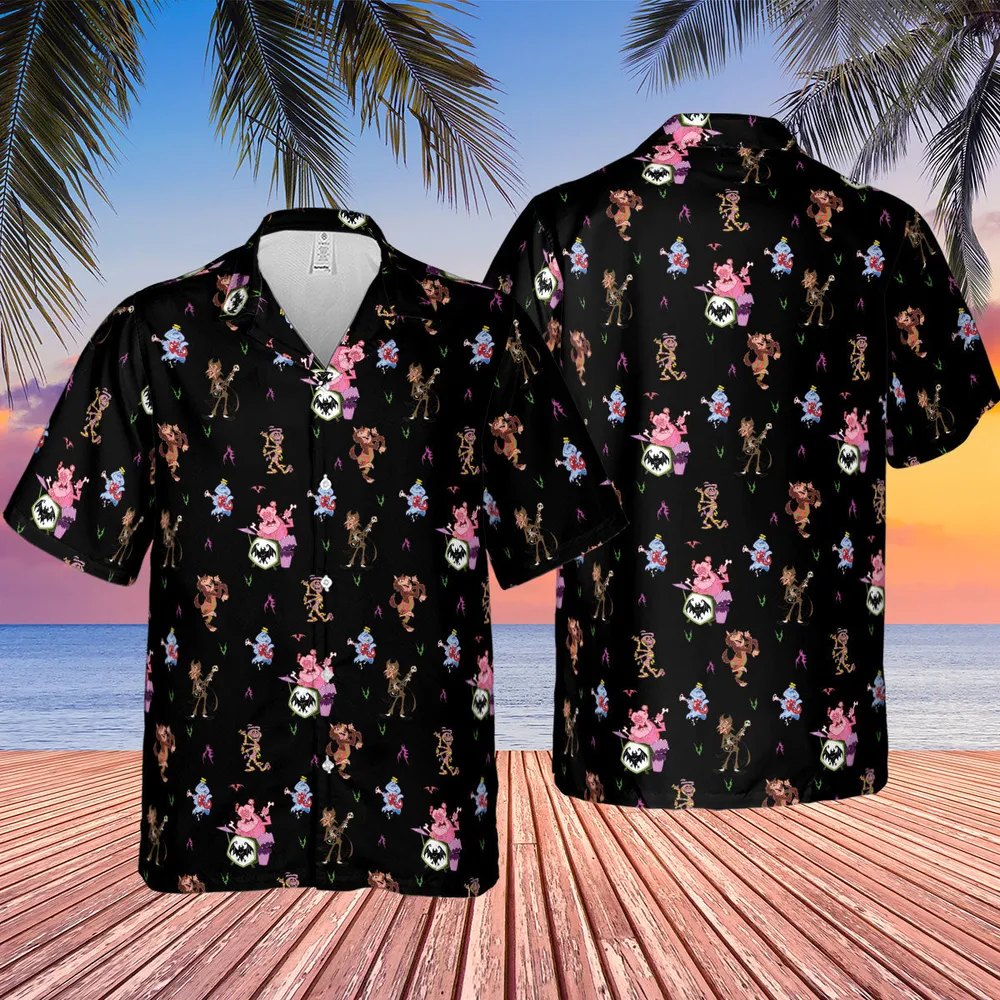Monsters Cereal Pattern Hawaiian Shirt - 4