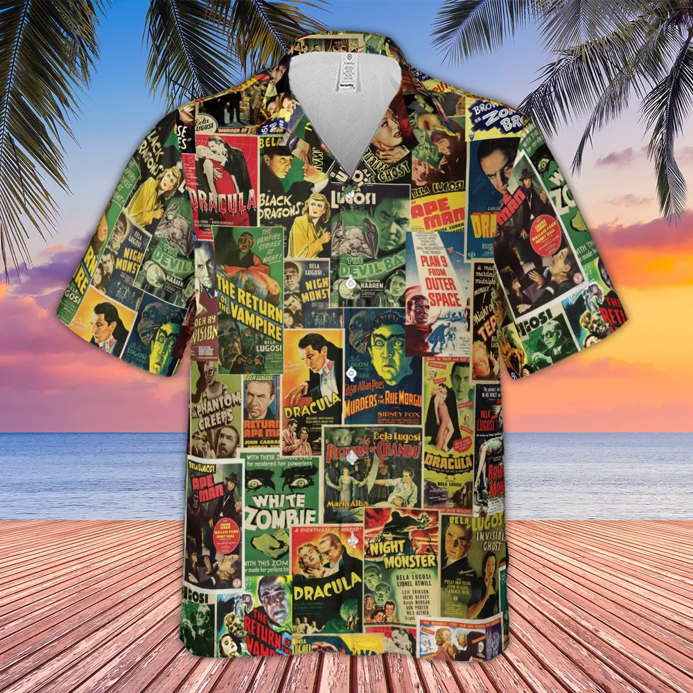 Classic Bela Lugosi Monster Movie Monsters Hawaiian Shirt - 2