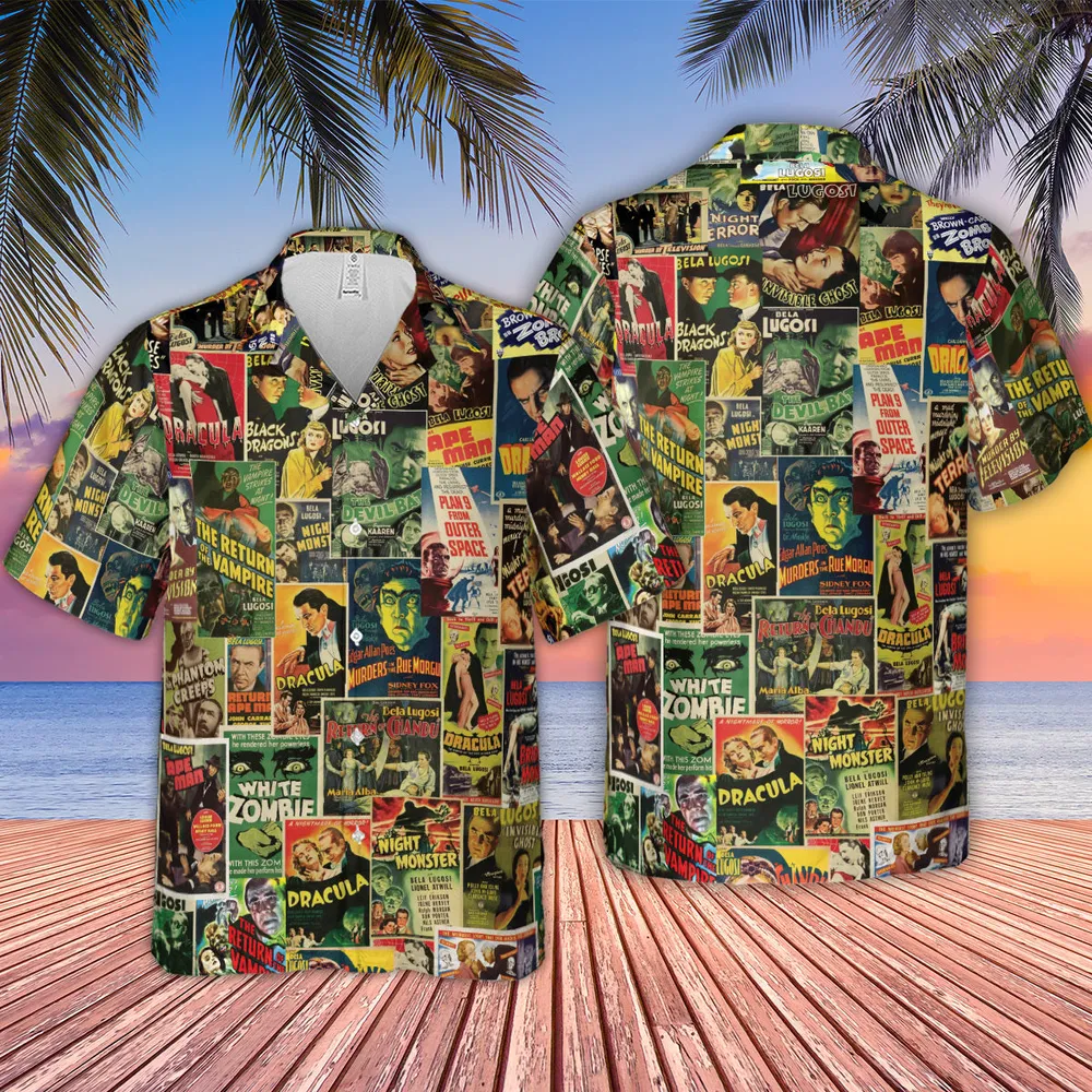 Classic Bela Lugosi Monster Movie Monsters Hawaiian Shirt - 4