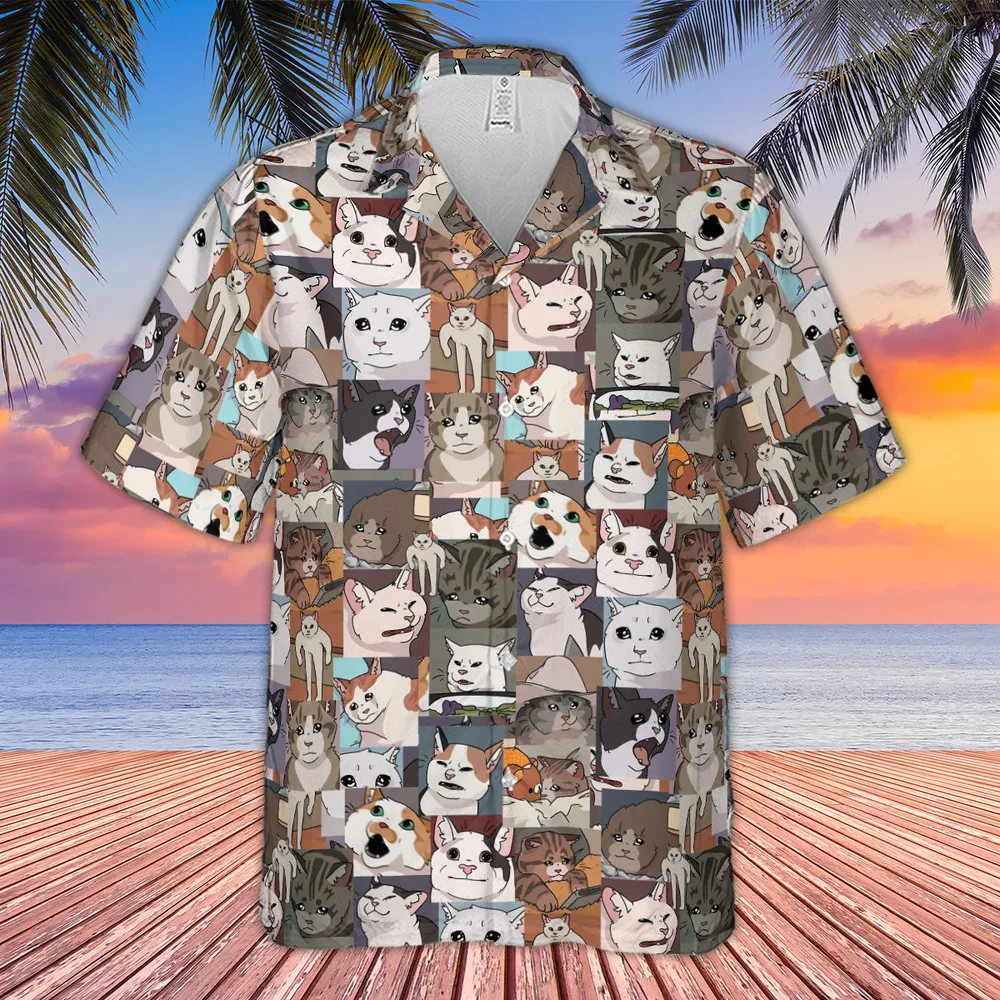 Funny Cat Internet Meme Hawaiian Shirt - 4