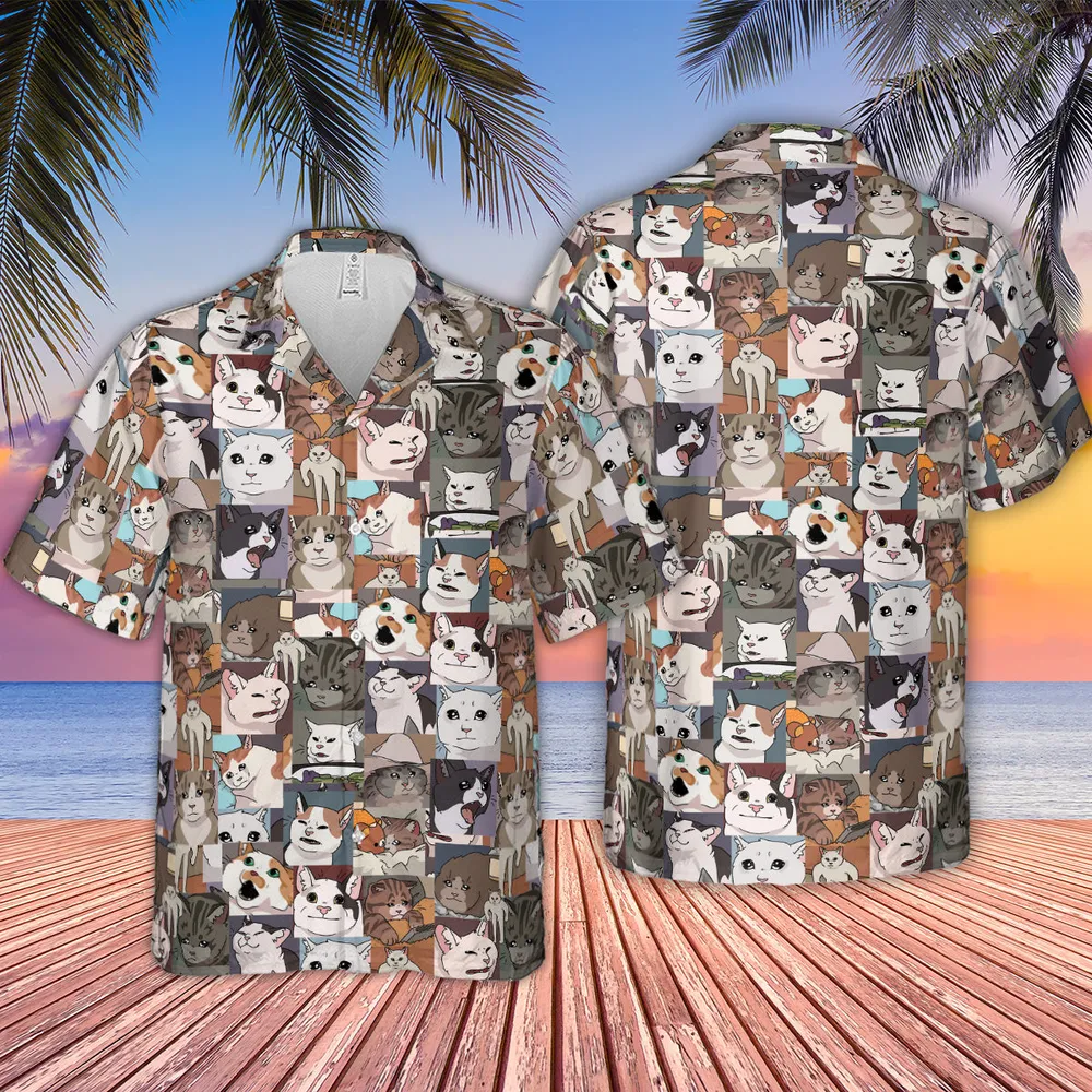 Funny Cat Internet Meme Hawaiian Shirt - 2