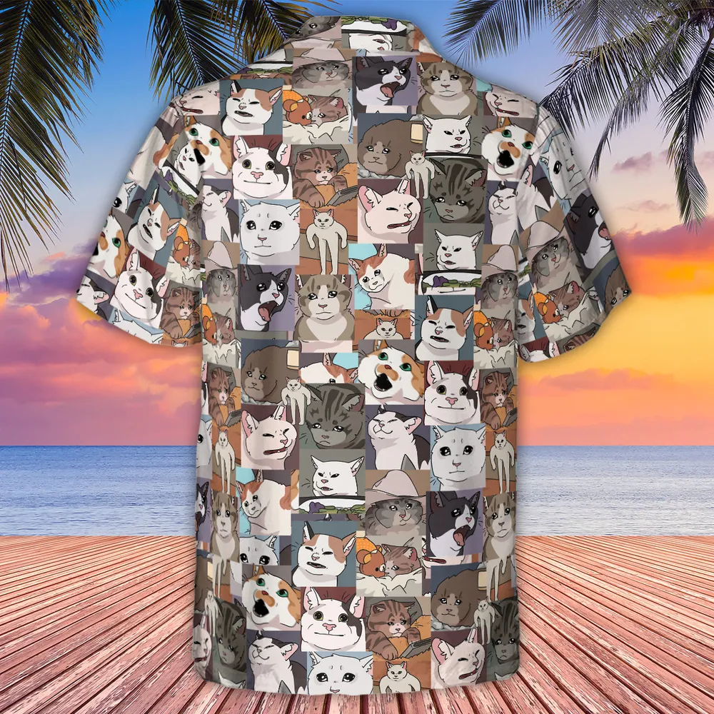 Funny Cat Internet Meme Hawaiian Shirt - 3