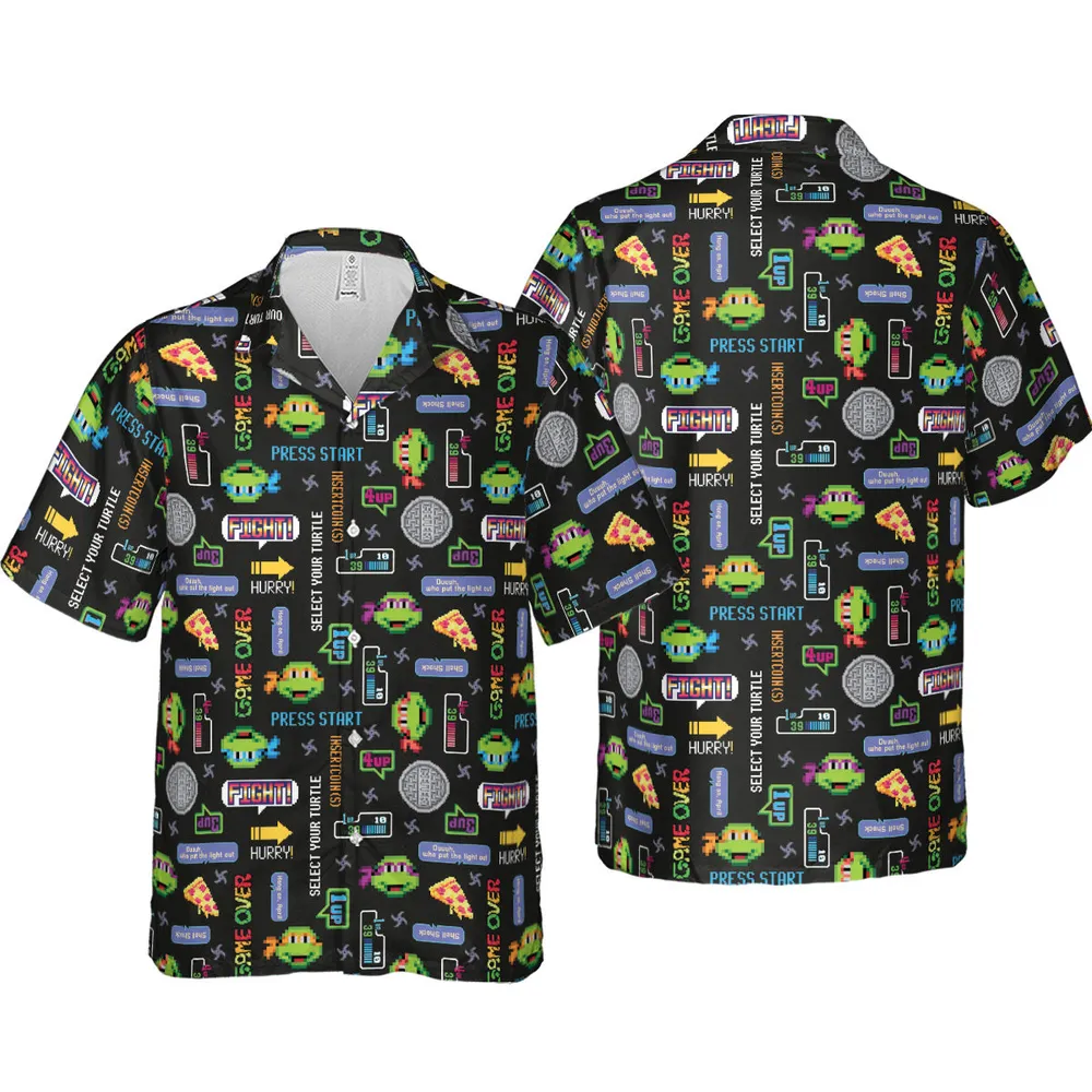 The TMNT Pixel Characters Hawaiian Shirt - 4