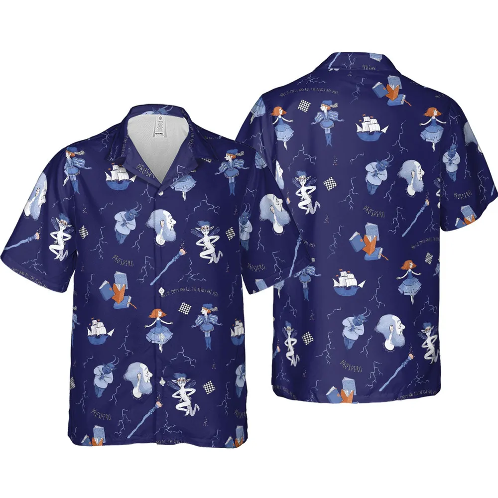 The Tempest Pattern Shakespeare Hawaiian Shirt - 4