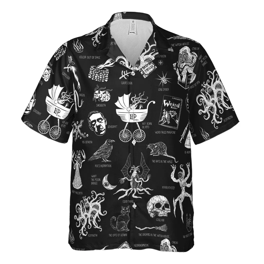 H.P. Lovecraft Monsters Hawaiian Shirt - 2