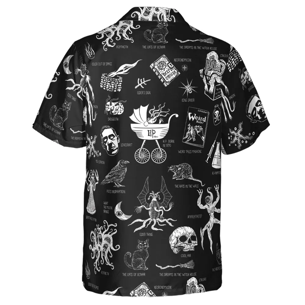 H.P. Lovecraft Monsters Hawaiian Shirt - 3