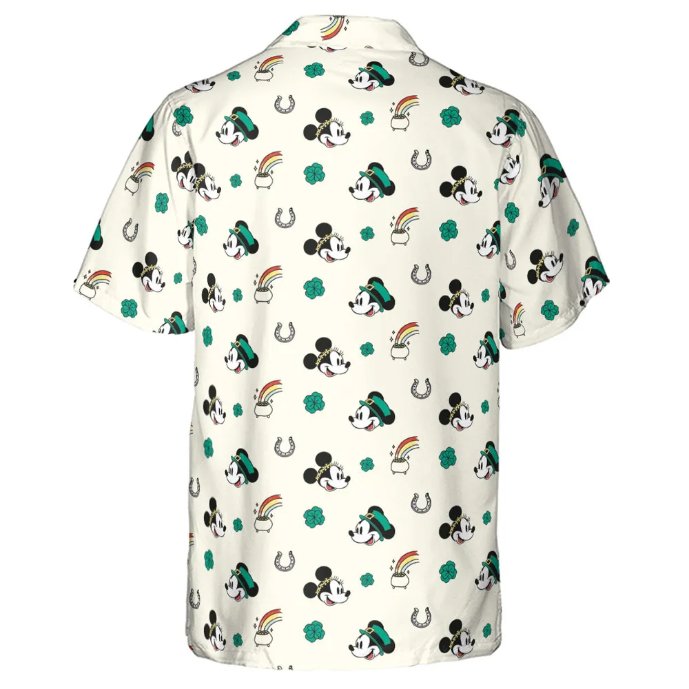 Mickey and Minnie St. Patrick's  Day Pattern Hawaiian Shirt - 3