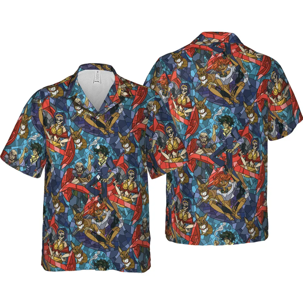 Spike Spiegel Faye Valentine Edward Wong Cowboy Bebop Hawaiian Shirt - 4