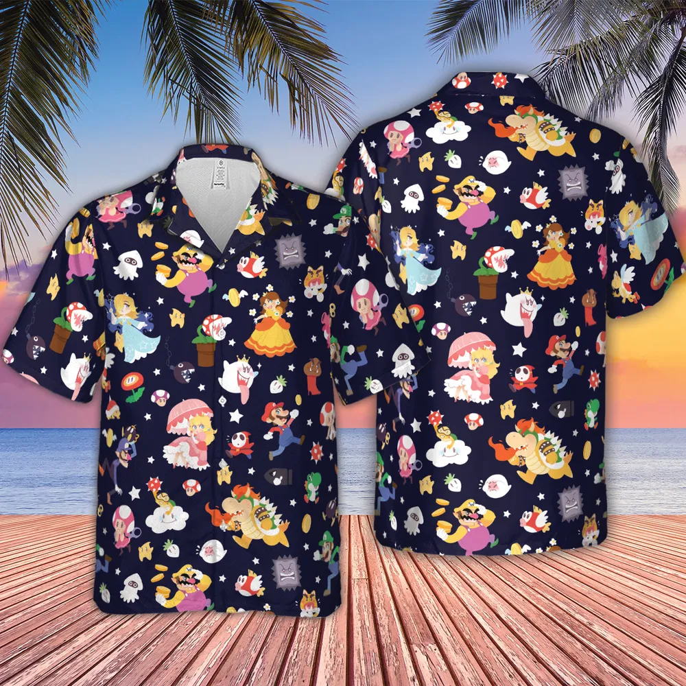 Mushroom Kingdom Super Mario Hawaiian Shirt - 4