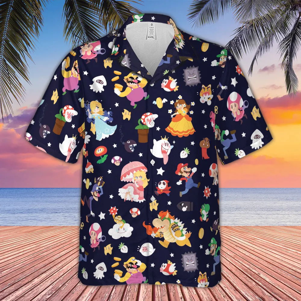 Mushroom Kingdom Super Mario Hawaiian Shirt - 2