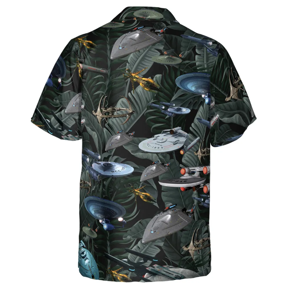 Star Trek Spaceship Pattern Hawaiian Shirt - 3
