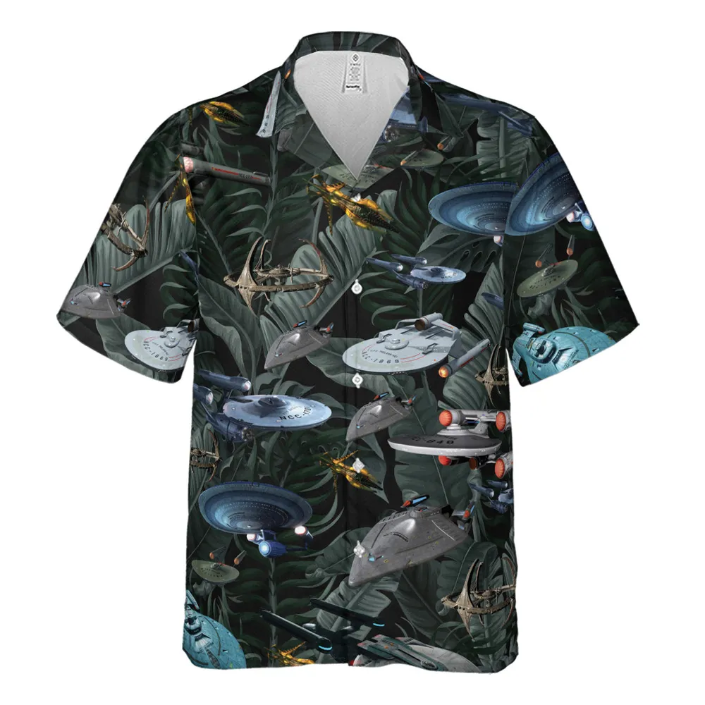 Star Trek Spaceship Pattern Hawaiian Shirt - 2
