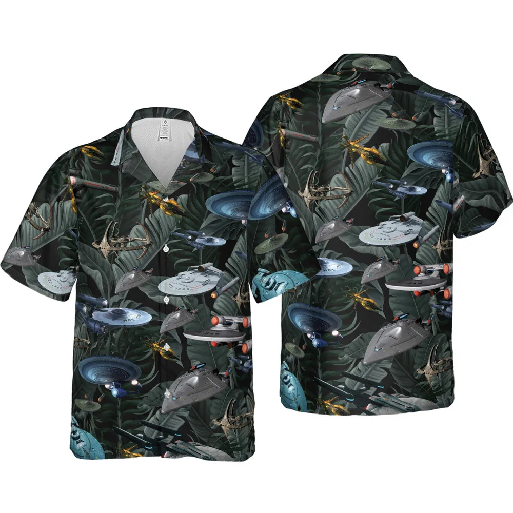 Star Trek Spaceship Pattern Hawaiian Shirt - 4