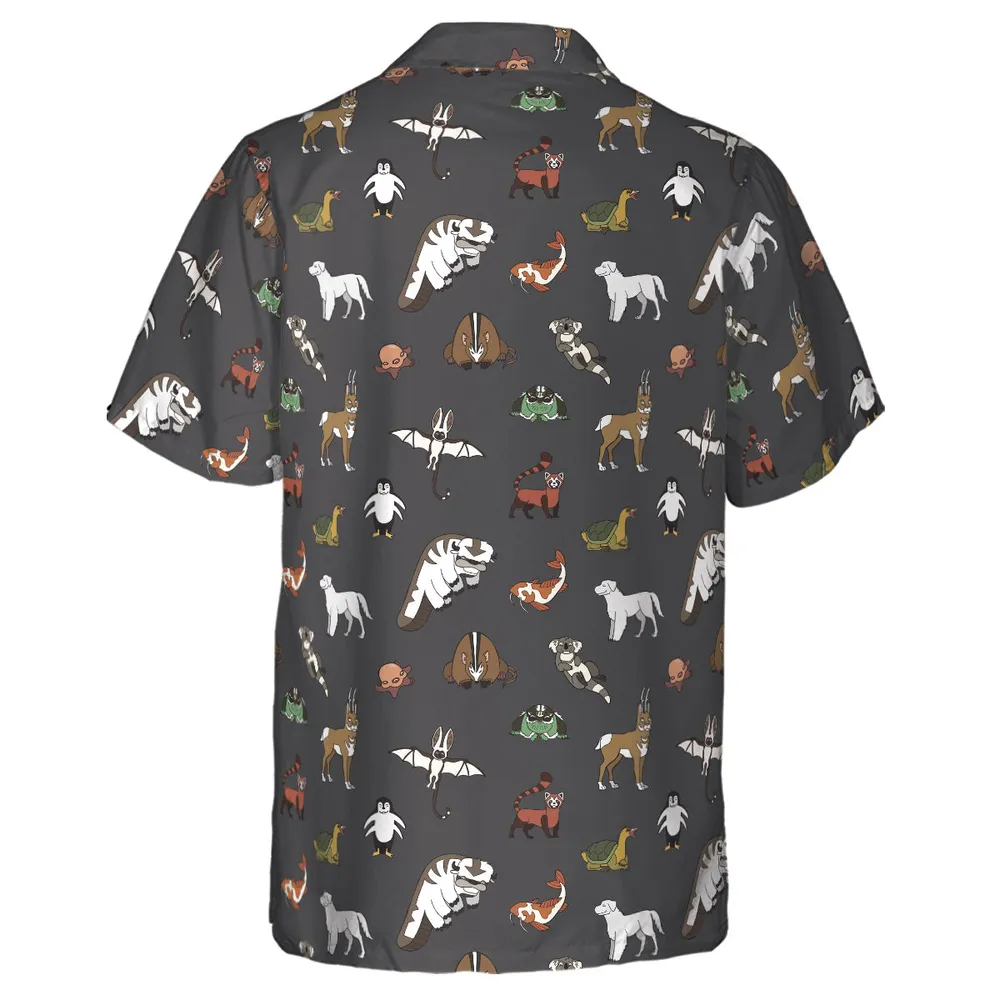 Menagerie Appa Sky Bison Momo Naga Pabu Avartar The Last Airbender Hawaiian Shirt - 3