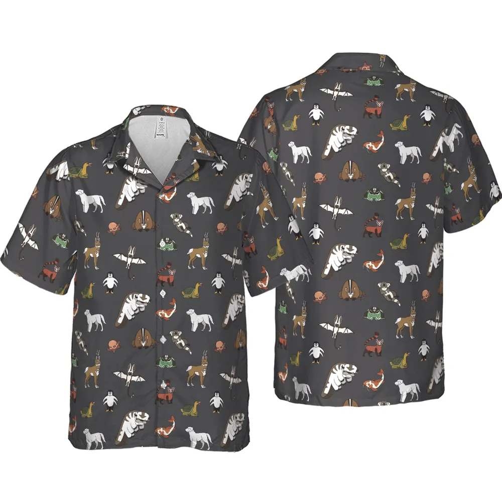 Menagerie Appa Sky Bison Momo Naga Pabu Avartar The Last Airbender Hawaiian Shirt - 4