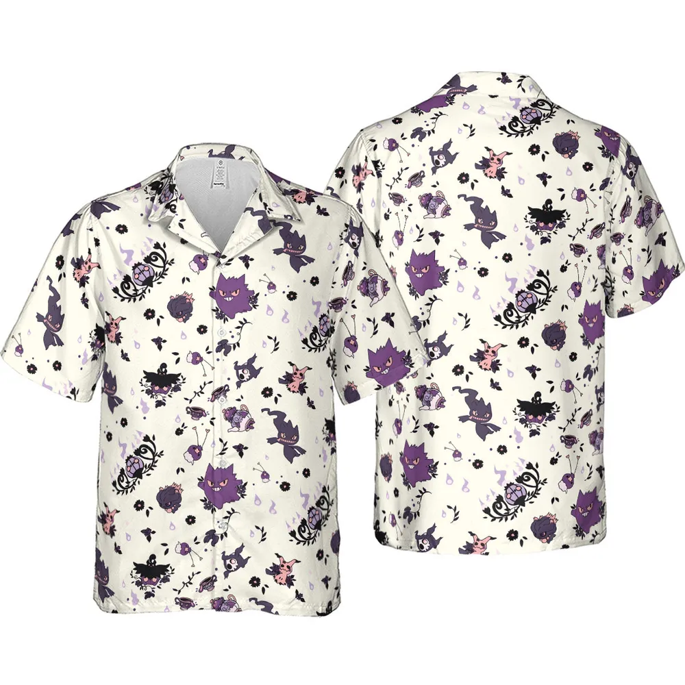 Pokemon Ghost-typen Gengar Banette Litwick Mismagius Hawaiian Shirt - 4