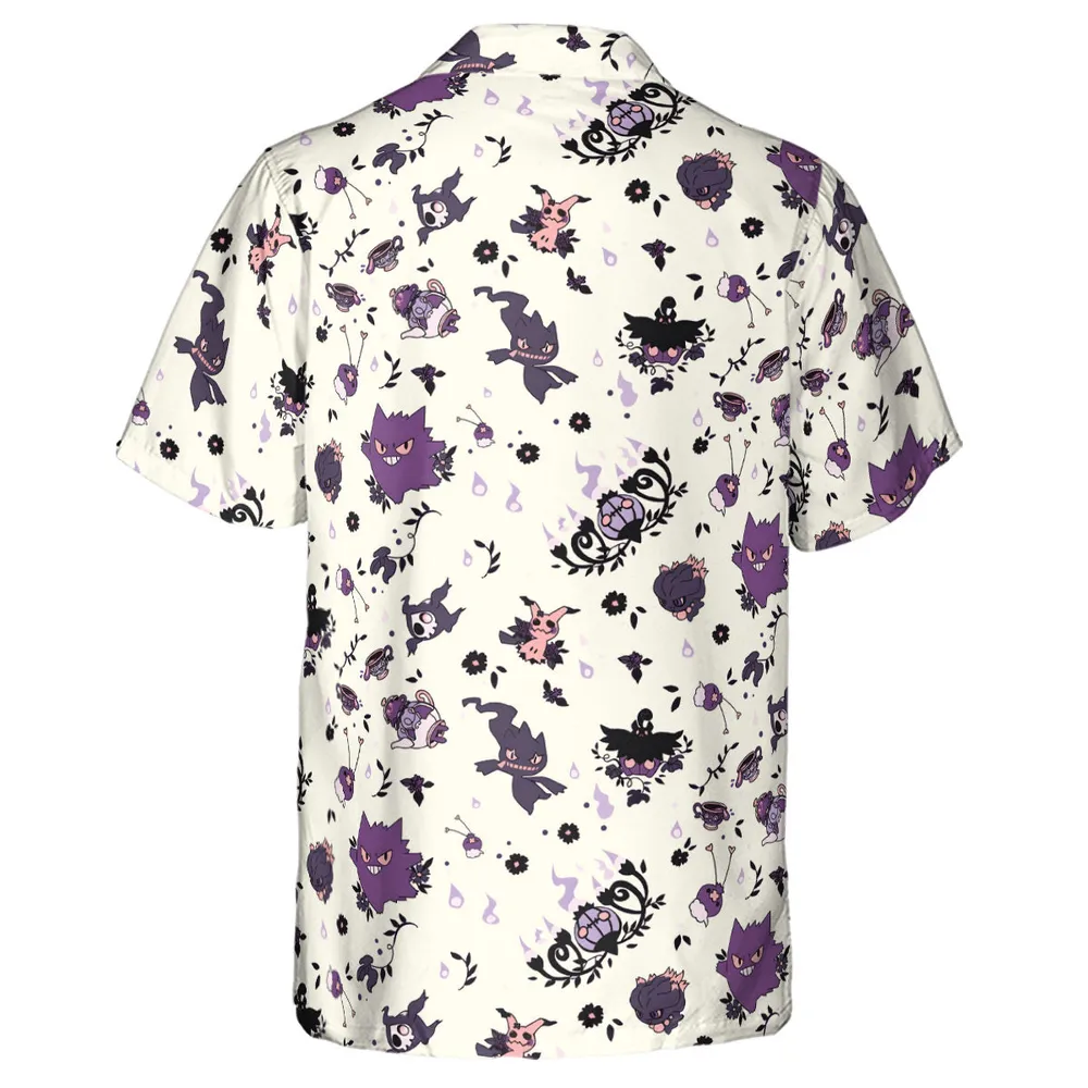 Pokemon Ghost-typen Gengar Banette Litwick Mismagius Hawaiian Shirt - 3
