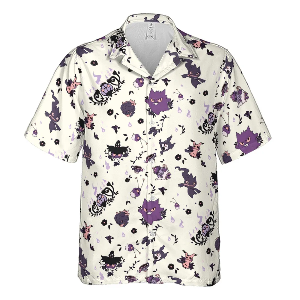 Pokemon Ghost-typen Gengar Banette Litwick Mismagius Hawaiian Shirt - 2