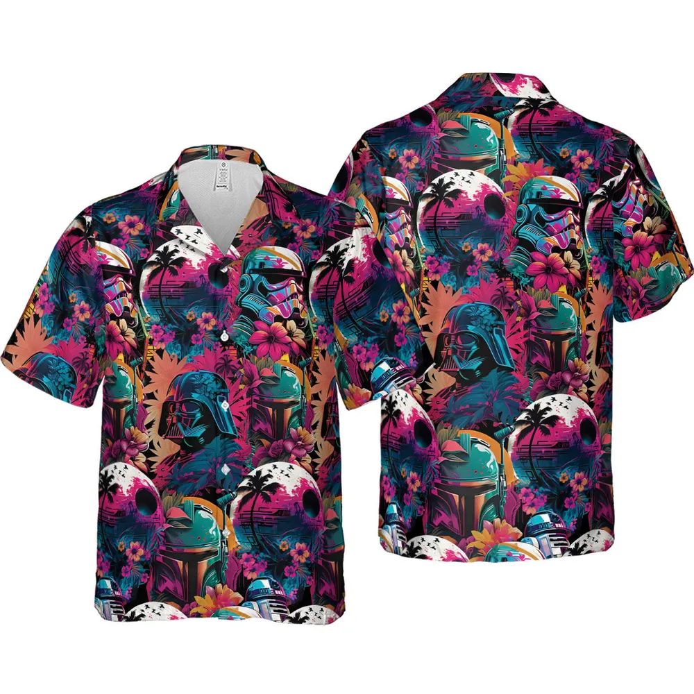 Star Wars Synthwave Hawaiian Shirt - 4