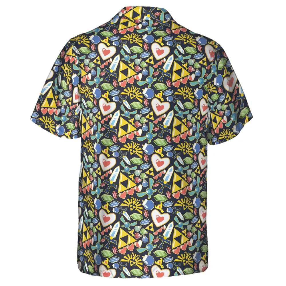 Zelda Theme Items Hawaiian Shirt - 3