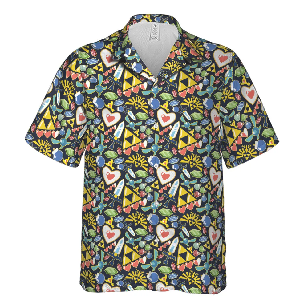 Zelda Theme Items Hawaiian Shirt - 2