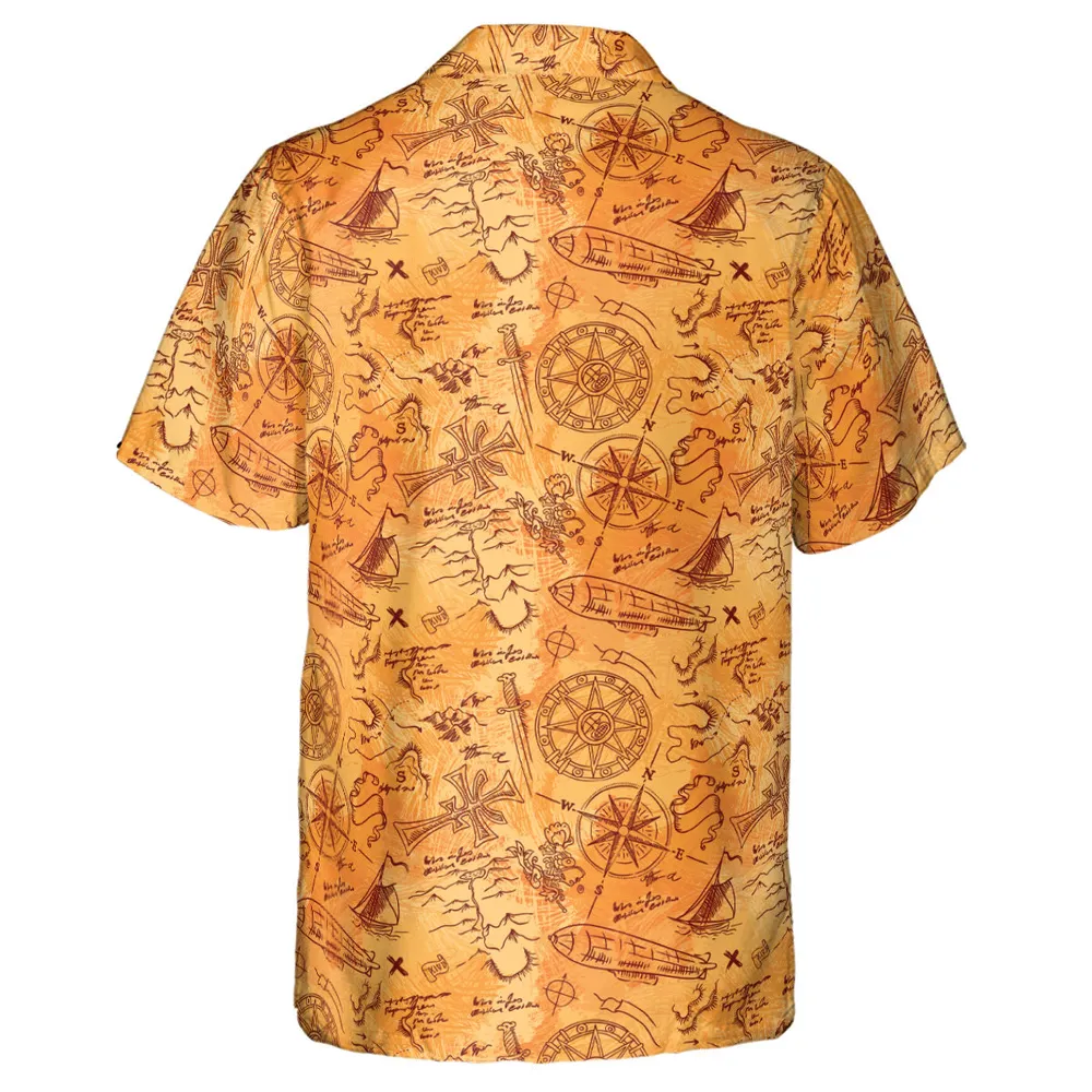Vintage Adventure Map Indiana Jones Hawaiian Shirt - 3
