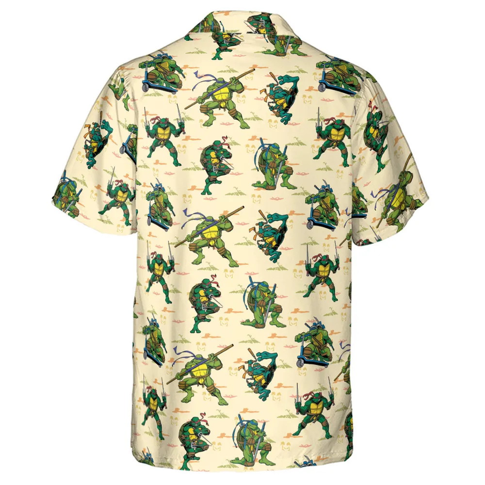 TMNT Characters Weapon Pattern Hawaiian Shirt - 3