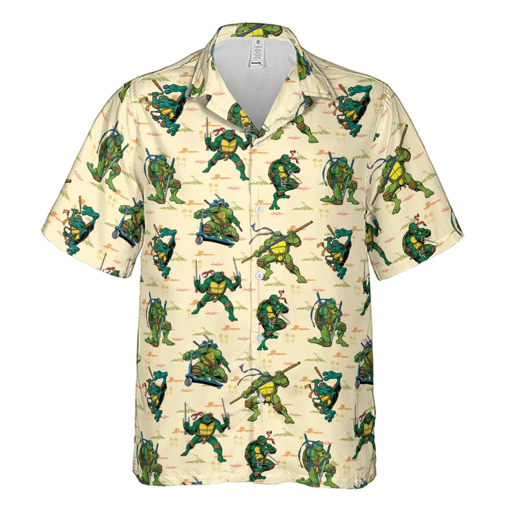 TMNT Characters Weapon Pattern Hawaiian Shirt - 2
