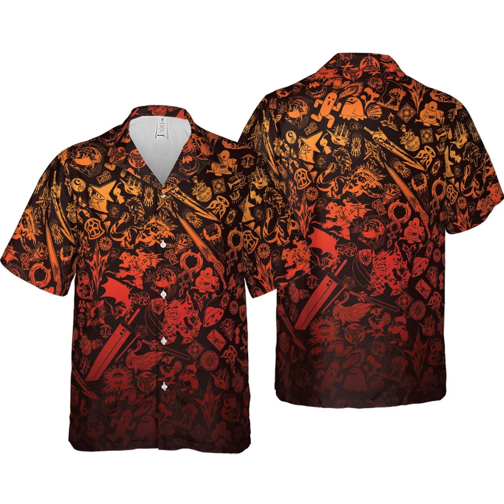 Red Moggle Final Fantasy Hawaiian Shirt - 4
