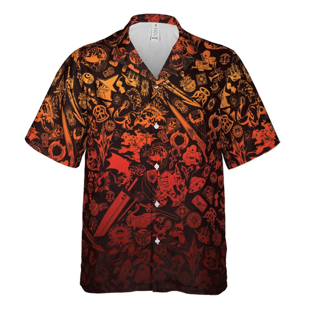 Red Moggle Final Fantasy Hawaiian Shirt - 2