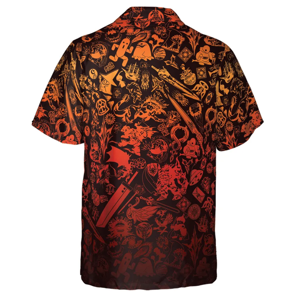 Red Moggle Final Fantasy Hawaiian Shirt - 3