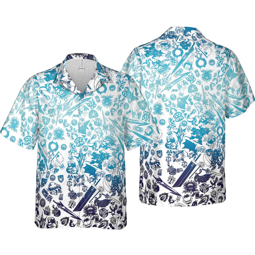Blue Moggle Final Fantasy Hawaiian Shirt - 4