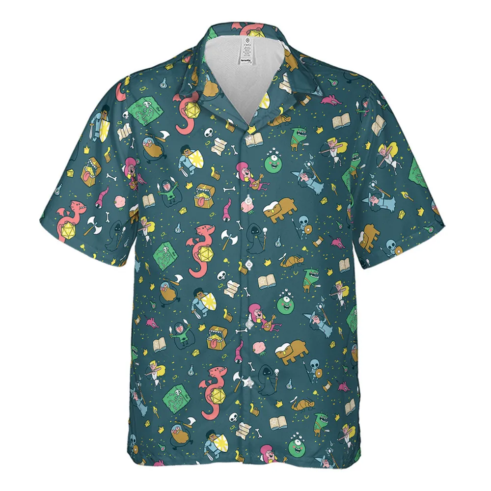 Cute Doodle Dungeons Hawaiian Shirt - 2